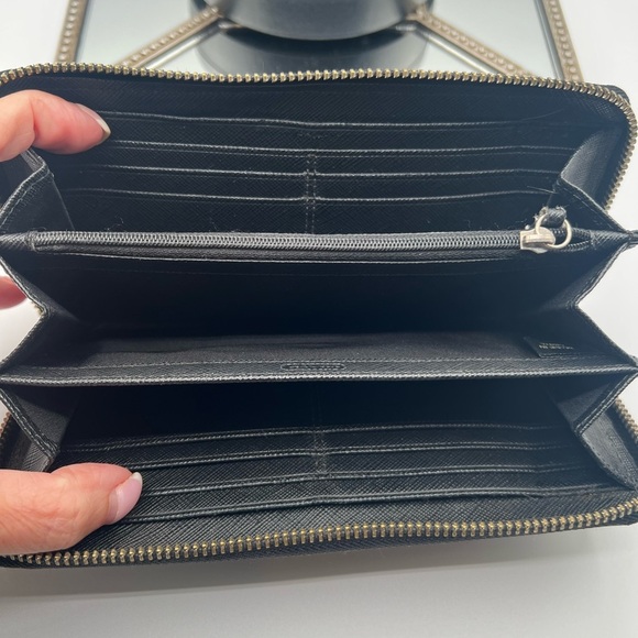 Coach Black and Gold Signature C Wallet with Leather Accent - Picture 7 of 8